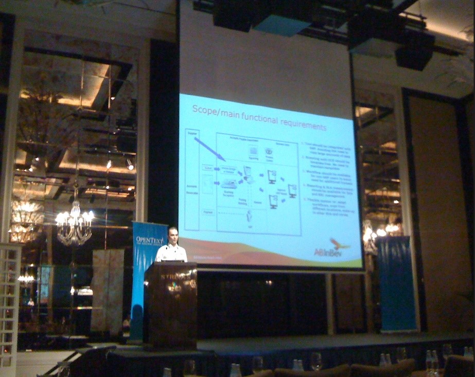 Christophe Derdeyn speaking at OpenText Content Days Event, Singapore