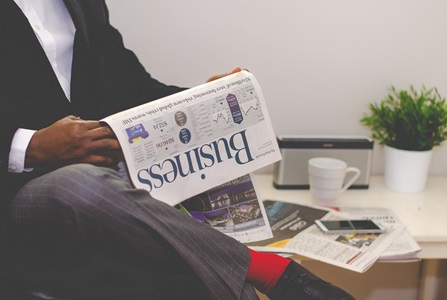 Someone reading the newspaper