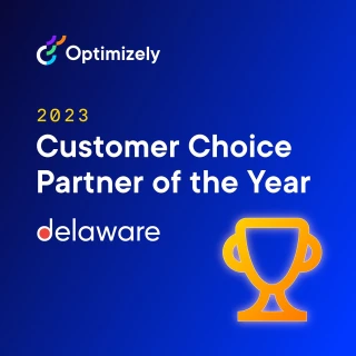 delaware is the Customer Choice Partner of the Year in 2023 for Optimizely