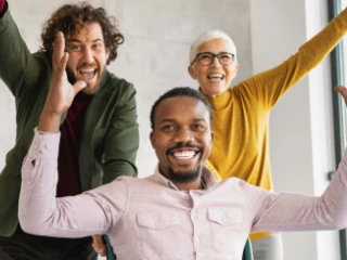 People cheering