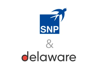 Logos from SNP Group & delaware